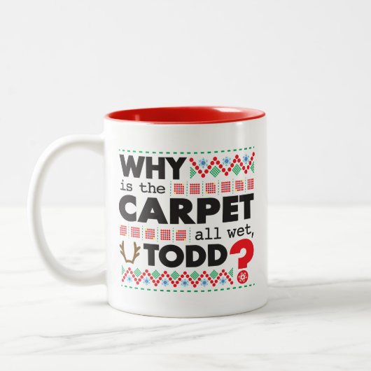 Todd Margo Carpet Funny Red Ugly Kerstmis Mok (Links)