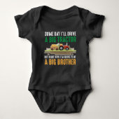 Toddler Big Brother Graphics Tractor Sibling Son Romper (Voorkant)