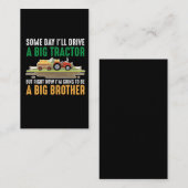 Toddler Big Brother Graphics Tractor Sibling Son Visitekaartje (Voorkant / Achterkant)