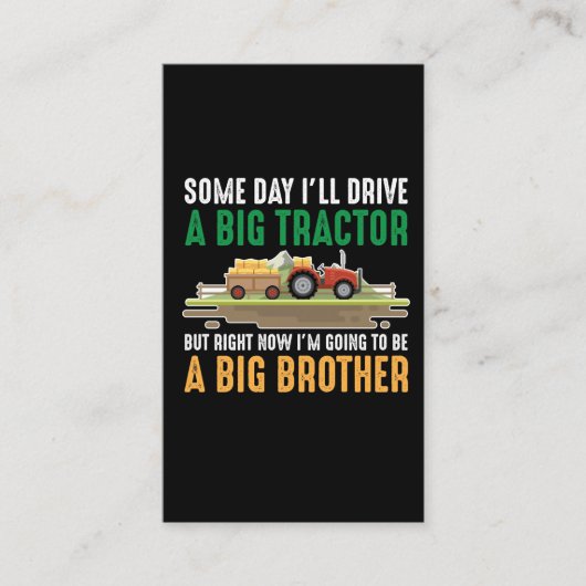 Toddler Big Brother Graphics Tractor Sibling Son Visitekaartje (Voorkant)