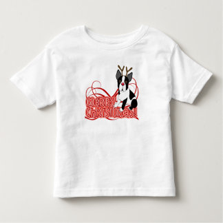 Toddler Boston Terrier-Shirt met kerstruffle Kinder Shirts