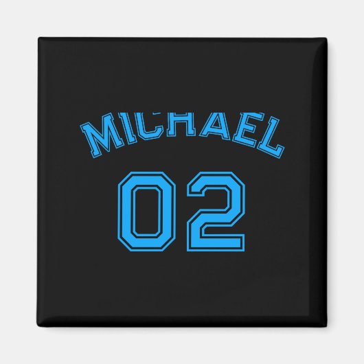 Toddler Boy Blue Name Jersey Number Srts Cotton To Magneet (Voorkant)