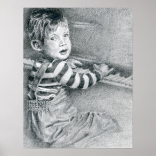 Toddler Boy op Piano Poster