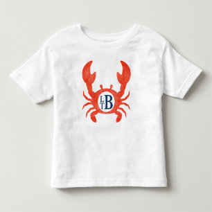 Toddler Boys Waterverf Krab Monogram Cirkel Kinder Shirts