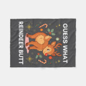 Toddler Christmas Ugly Sweater Guess What Reindeer Fleece Deken (Voorkant (Horizontaal))