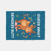 Toddler Christmas Ugly Sweater Guess What Reindeer Fleece Deken (Voorkant (Horizontaal))