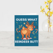 Toddler Christmas Ugly Sweater Guess What Reindeer Kaart (Gele Bloem)