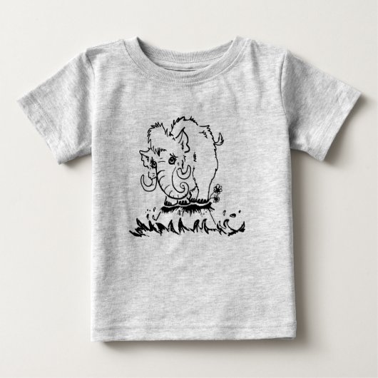Toddler Cute Baby Mammoth T-Shirt (Voorkant)