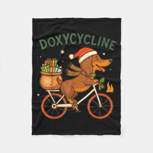 Toddler Doxycycline Long Hair Dachshund Christmas  Fleece Deken (Voorkant)