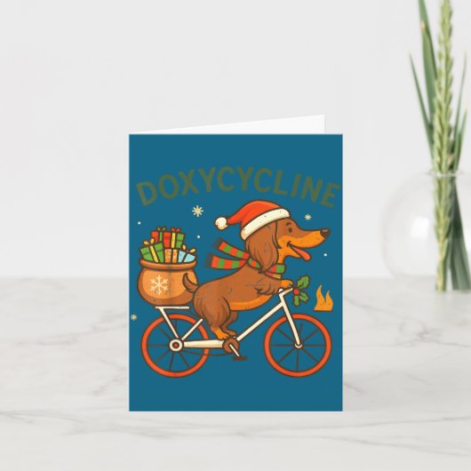 Toddler Doxycycline Long Hair Dachshund Christmas  Kaart (Voorkant)