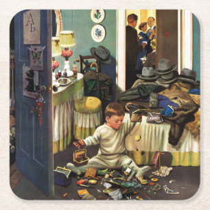 Toddler Empties Purses Kartonnen Onderzetters