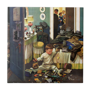 Toddler Empties Purses Tegeltje