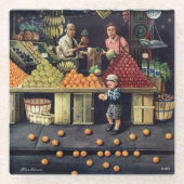 Toddler en Sinaasappels Glazen Onderzetter (Voorkant)