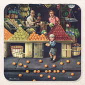 Toddler en Sinaasappels Kartonnen Onderzetters (Voorkant)