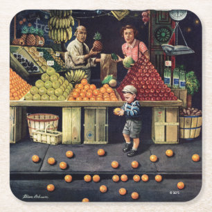 Toddler en Sinaasappels Kartonnen Onderzetters