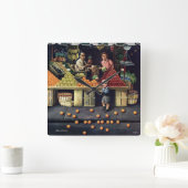 Toddler en Sinaasappels Vierkante Klok (Huis)