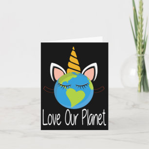 Toddler Girl Earth Day T Shirt Kinder Unicorn Face Kaart