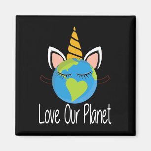 Toddler Girl Earth Day T Shirt Kinder Unicorn Face Magneet
