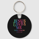 Toddler Girl Jesus Loves Me This I Know Christian  Sleutelhanger (Voorkant)