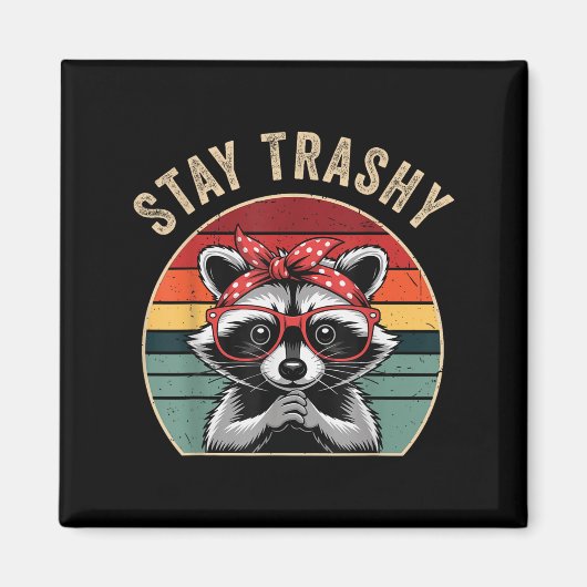 Toddler Girl Stay Trashy Raccoon Feral Mom Funny T Magneet (Voorkant)