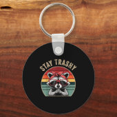 Toddler Girl Stay Trashy Raccoon Feral Mom Funny T Sleutelhanger (Voorkant)