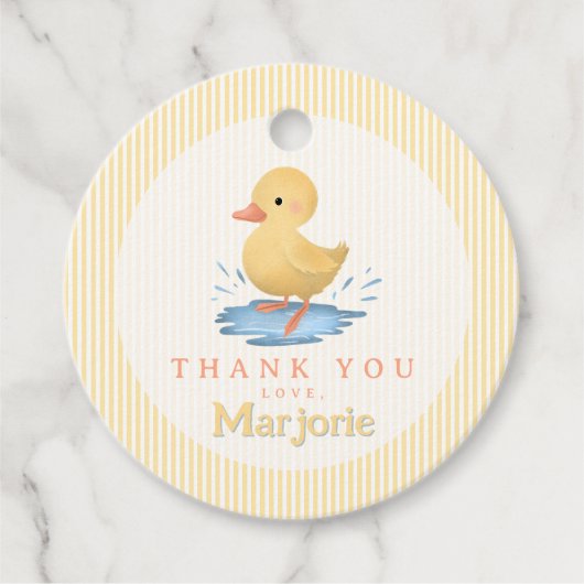 Toddler Girls Cute Pastel Duckling Birthday Bedankjes Labels (Voorkant)