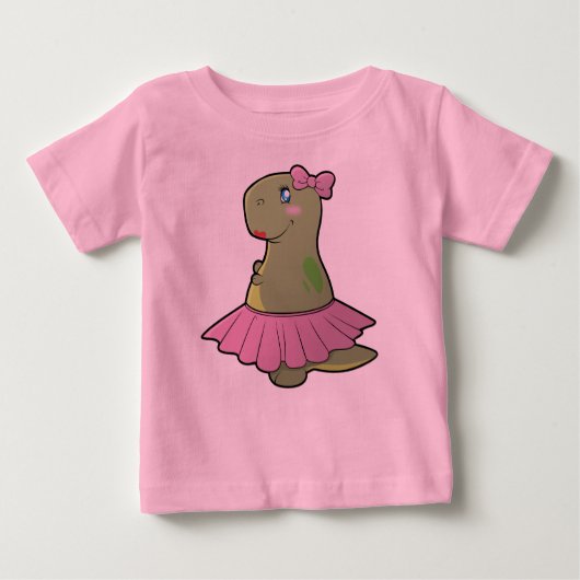 Toddler Girls Dinosaur T-Rex Ruffled Shirt (Voorkant)