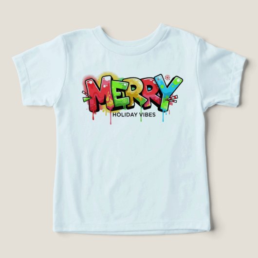 Toddler Graffiti Merry Holiday Vibes Apparel (Design voorkant)