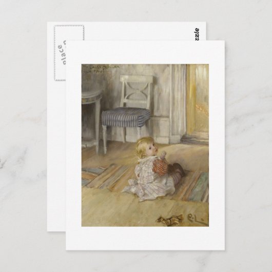 Toddler in een Pinafore Briefkaart (Voorkant / Achterkant)