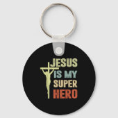 Toddler Jesus Is My Superhero Christian God Son Br Sleutelhanger (Voorkant)