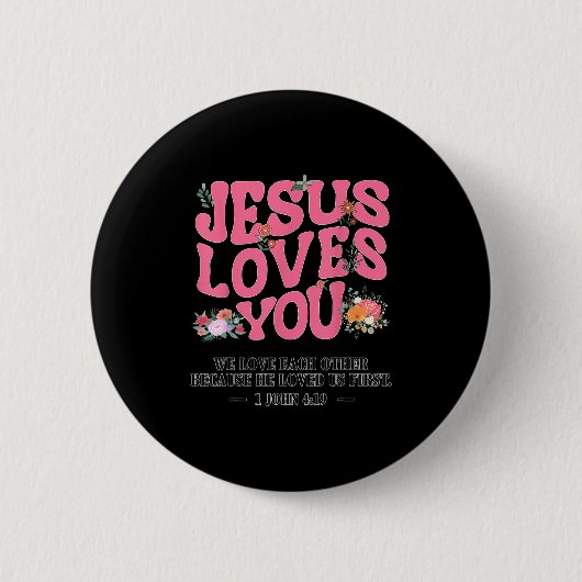 Toddler Jesus Loves You I Nk Christian God Sister  Ronde Button 5,7 Cm (Voorkant)