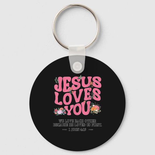 Toddler Jesus Loves You I Nk Christian God Sister  Sleutelhanger (Voorkant)