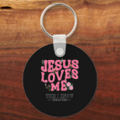 Toddler Jesus Loves You I Nk Christian God Sister  Sleutelhanger (Voorkant)