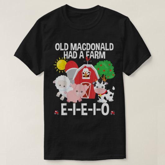 Toddler Kids Old MacDonald Had a Farm EIEIO Nurser T-shirt (Design voorkant)
