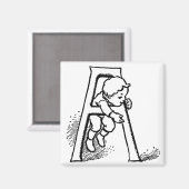 Toddler klimietbrief "A" - Magnet (Voorkant / Achterkant)