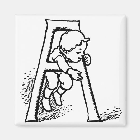 Toddler klimietbrief "A" - Magnet (Voorkant)