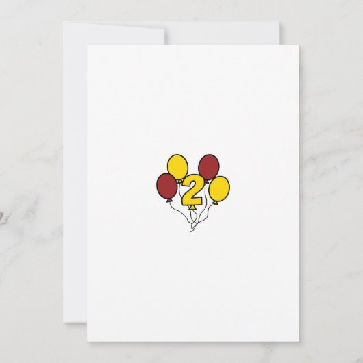 Toddler on the Bus Turns Two Kid's 2nd Birthday Kaart (Achterkant)