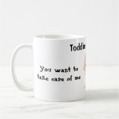 Toddler overtuigingen - satirisch citaat koffiemok (Links)