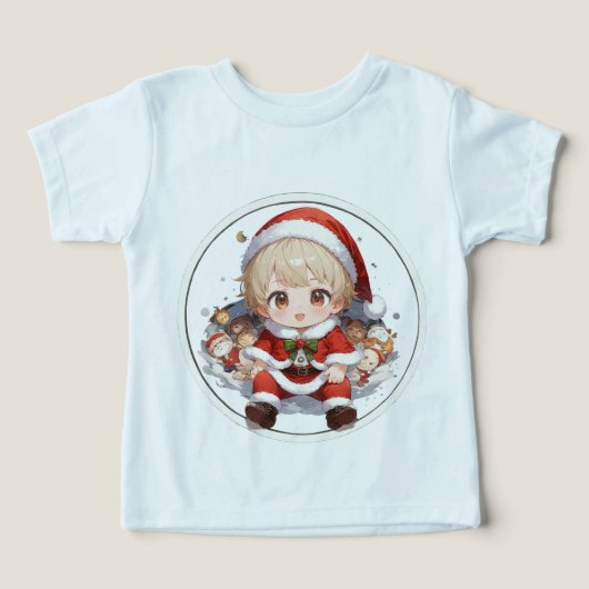 Toddler Santa Tri-Blend Christmas T-Shirt Premium  (Design voorkant)