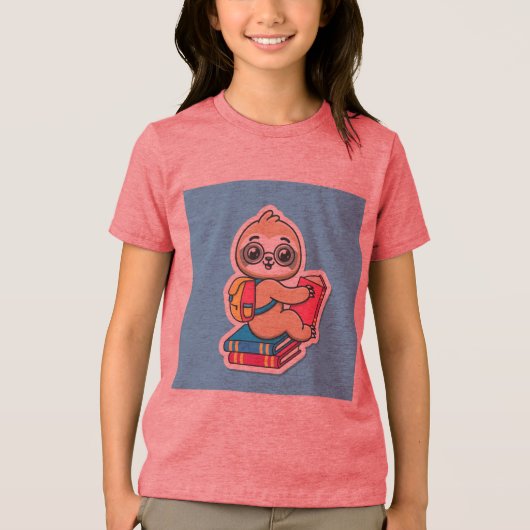 Toddler Sloth Tri-Blend Shirt (Voorkant)