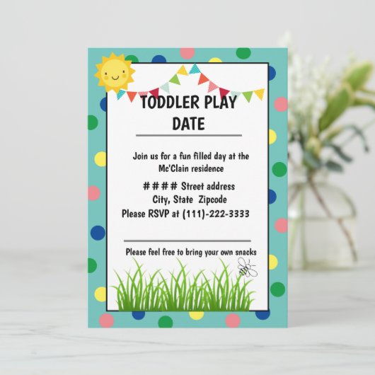 Toddler-speldatum Kaart (Staand voorkant)