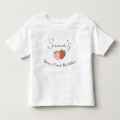 Toddler Strawberry Berry First Birthday Kinder Shirts (Voorkant)