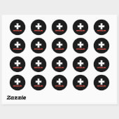 Toddler Swiss-shirt Switzerland Flag Baby Kids Boy Ronde Sticker (Vel)