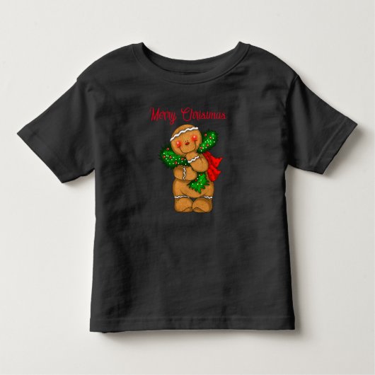 Toddler T-Shirt Holiday GingerBrood Person (Voorkant)