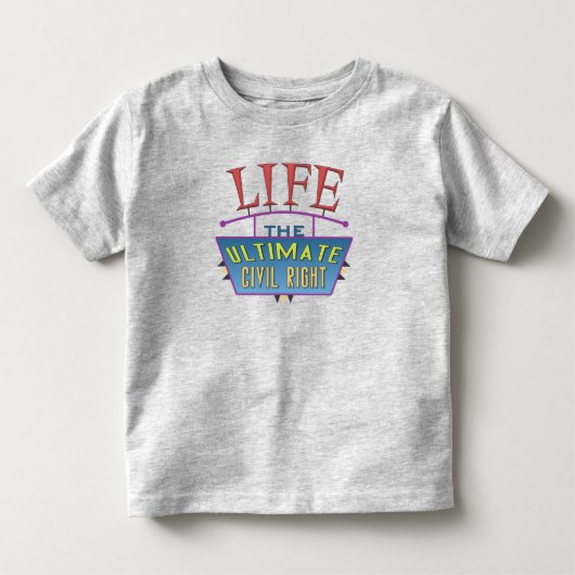 Toddler t-shirt with a pro-life message. (Voorkant)