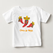 Toddler Tee Shirt. Chili Peppers, Cinco de Mayo (Voorkant)