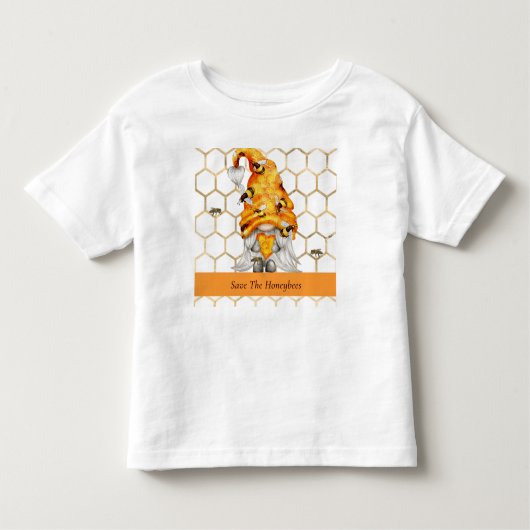 Toddler Tee Shirt for Girl of Boy Honeybee Gnome (Voorkant)