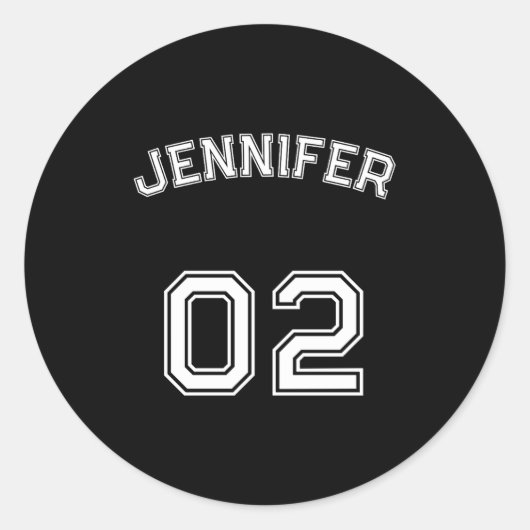 Toddler Teen Girl Name Jersey Number Nk Srts  Ronde Sticker (Voorkant)