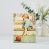 Toddling Baby Boy en Red Ball Briefkaart (Staand voorkant)