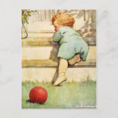 Toddling Baby Boy en Red Ball Briefkaart (Voorkant)